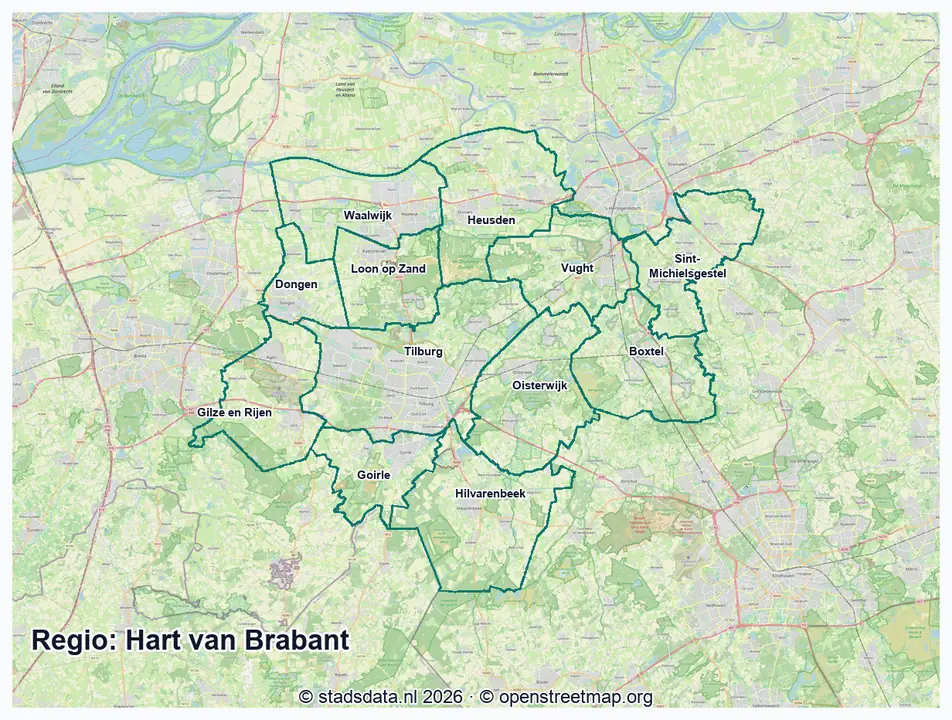 Kaart Hart van Brabant